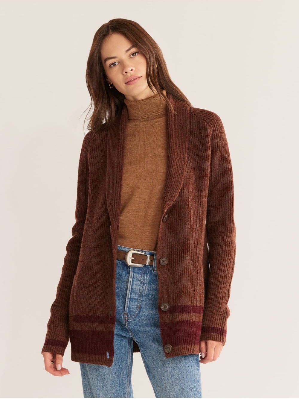 Pendleton Striped Shetland Collection Cardigan Size L